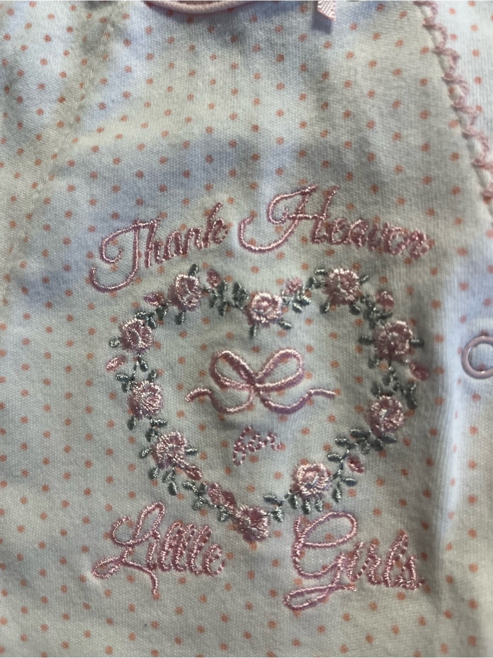 Vintage “Little Me” Newborn Pink “Thank Heaven for little Girls” sleeper
